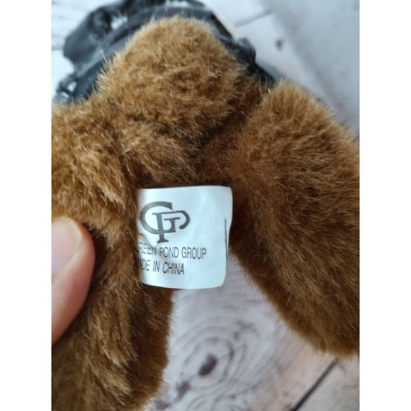 Green Pond Aviator Pilot Bear Leather Jacket Plush Stuffed Animal with Goggles - Picture 4 of 5